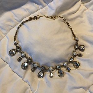 J Crew Pearl and Diamond Necklace